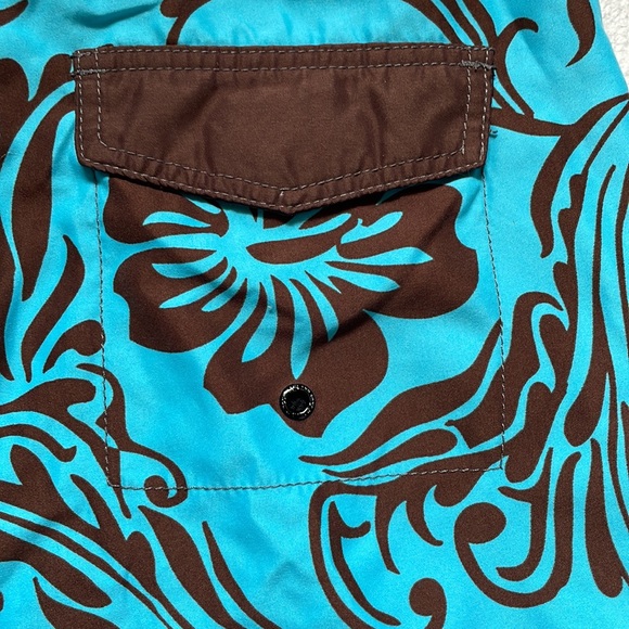 Maui and Sons Bright Blue and Brown Designs Board-shorts (Size: 32) - Picture 8 of 12